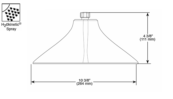 Sotria® | H2Okinetic® Triangular Raincan showerhead