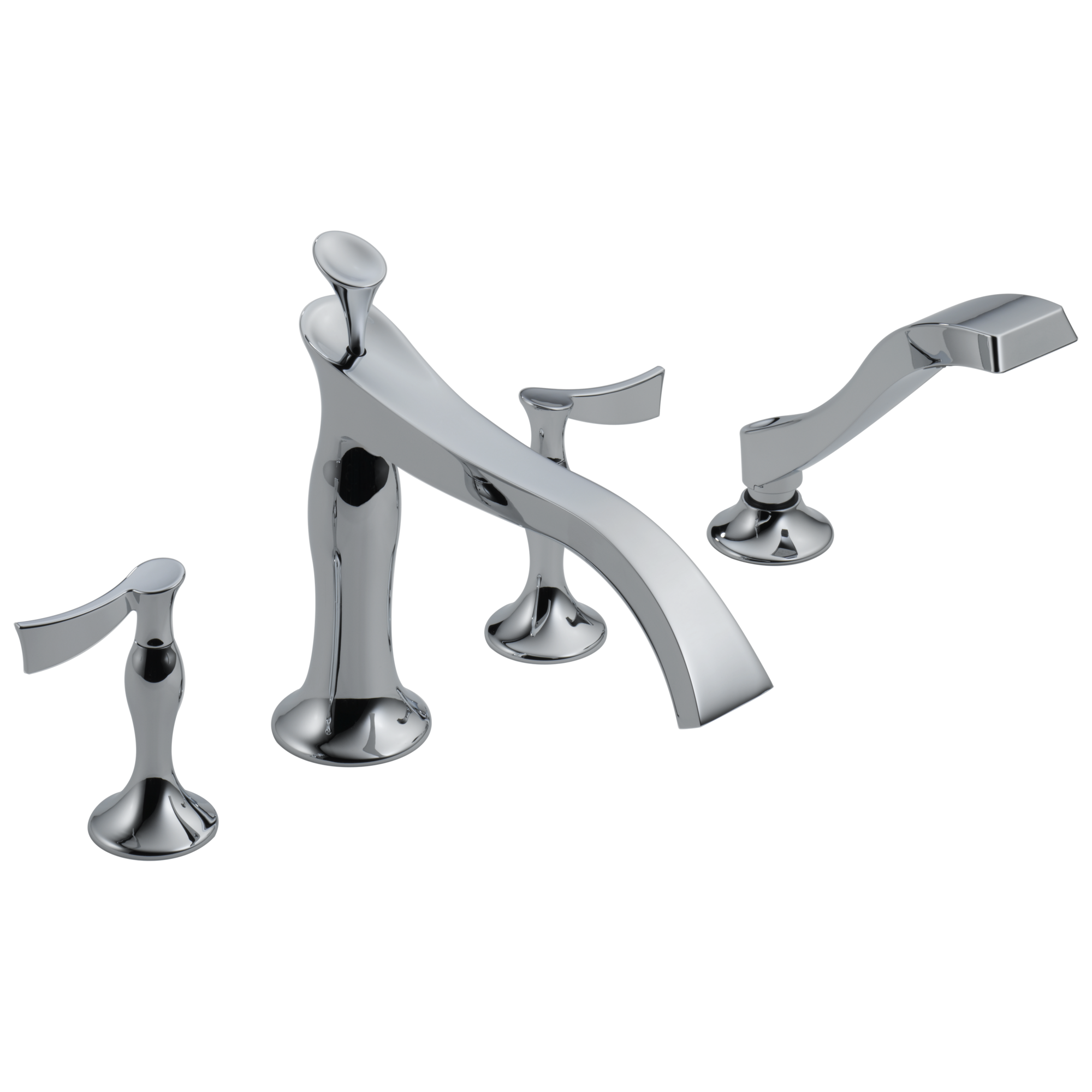 RSVP® | Four Hole Roman Tub Trim with Hand Shower - Less Handles