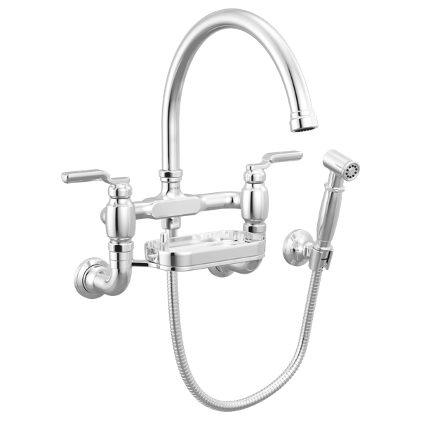Faircroft™ | Wall Mount Bridge Faucet with Arc Spout and Side