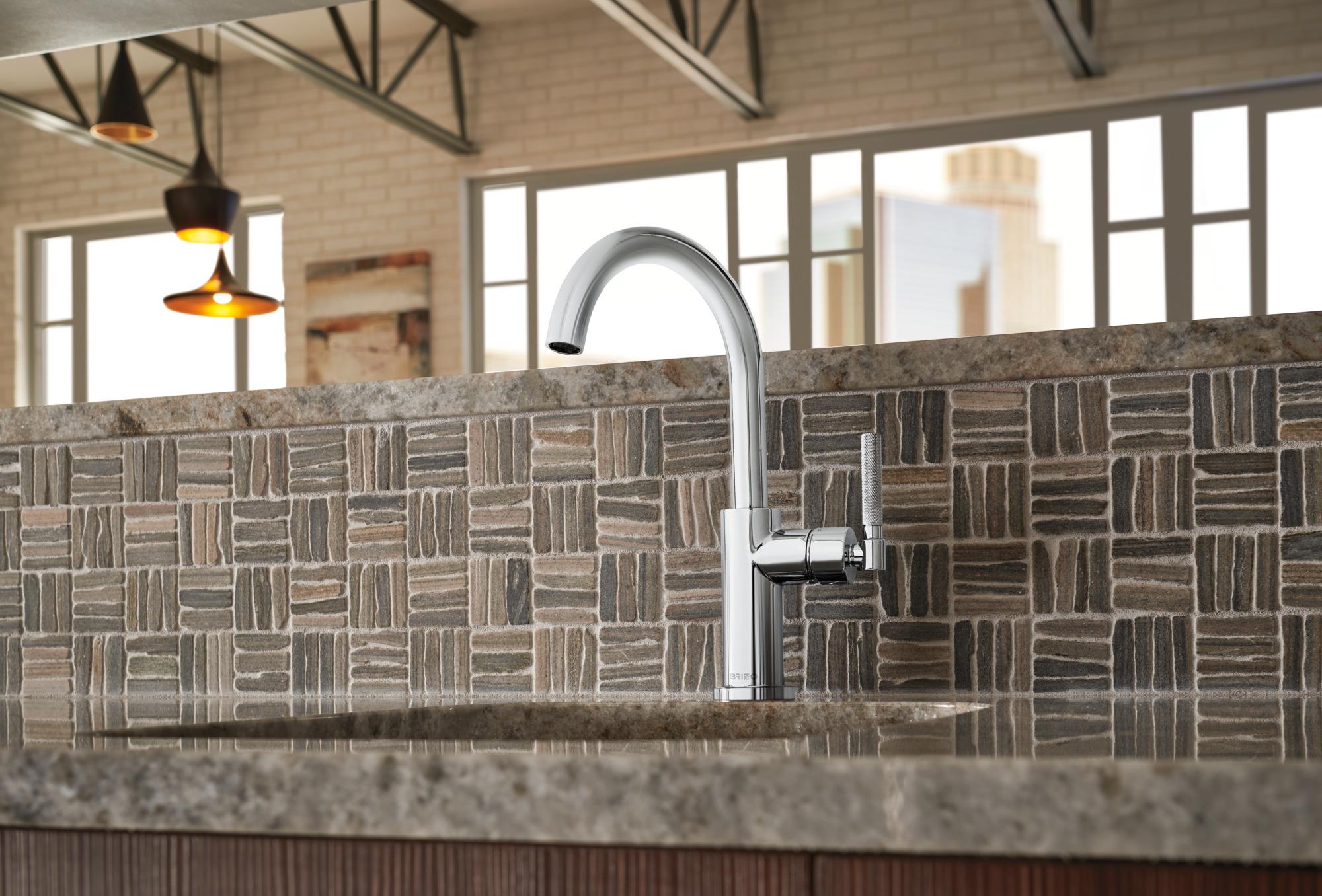 Litze® | Bar Faucet with Arc Spout and Knurled Handle Kit