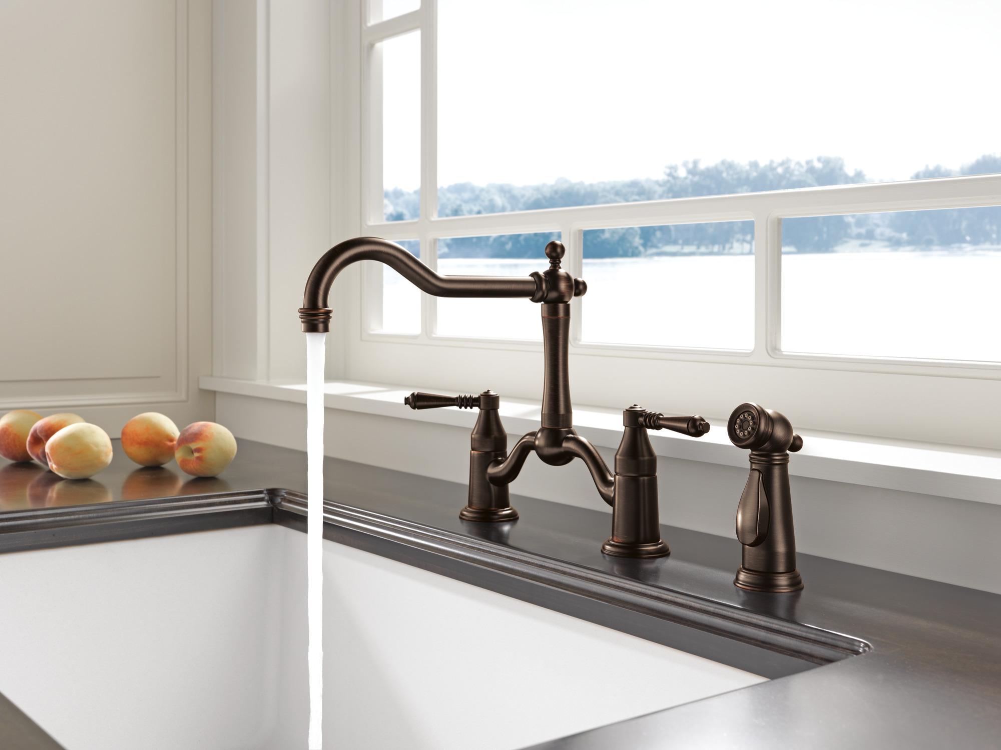 Tresa® | Bridge Faucet with Side Sprayer
