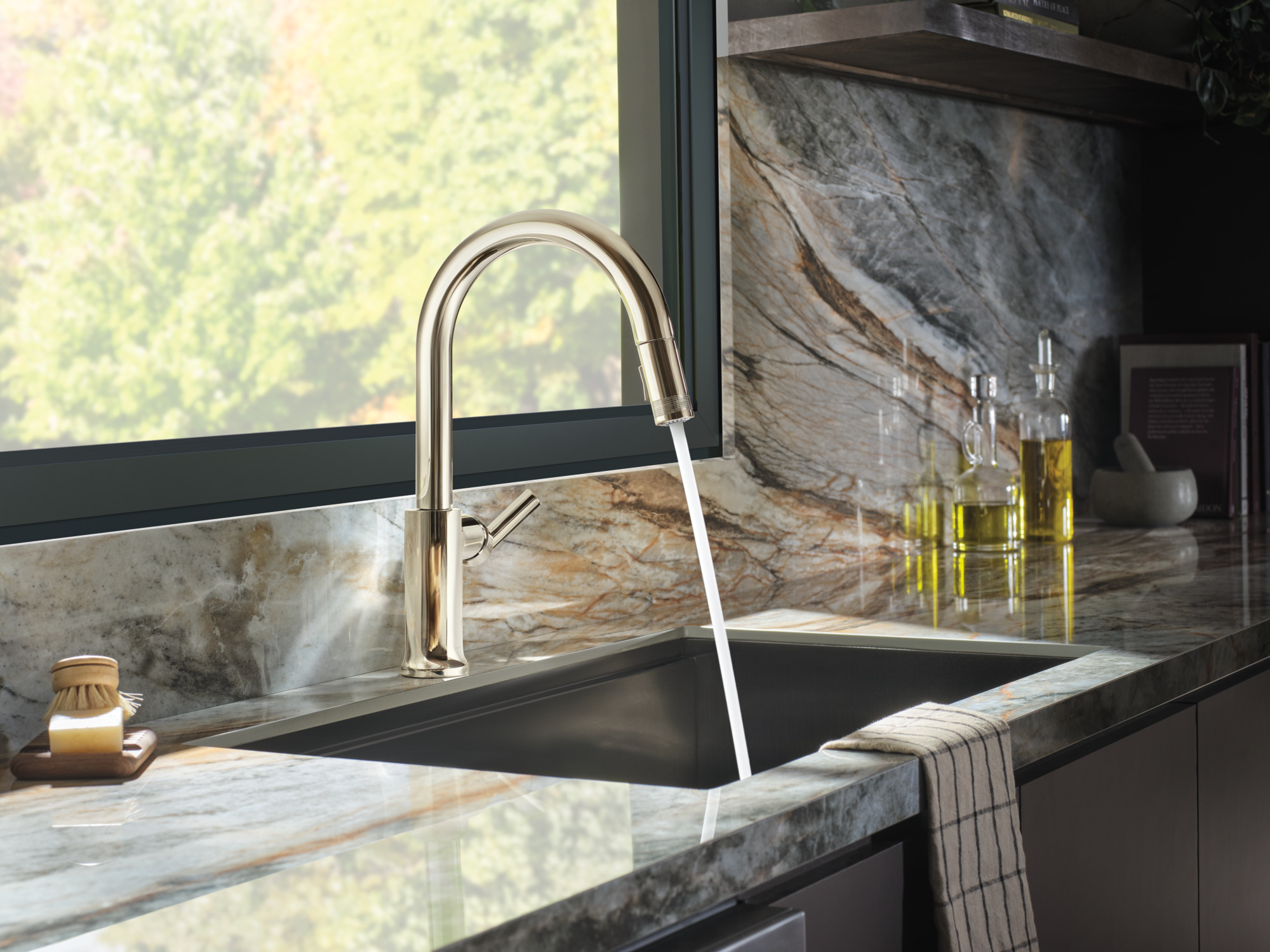 Kintsu® | Pull-Down Faucet with Arc Spout - Less Handle