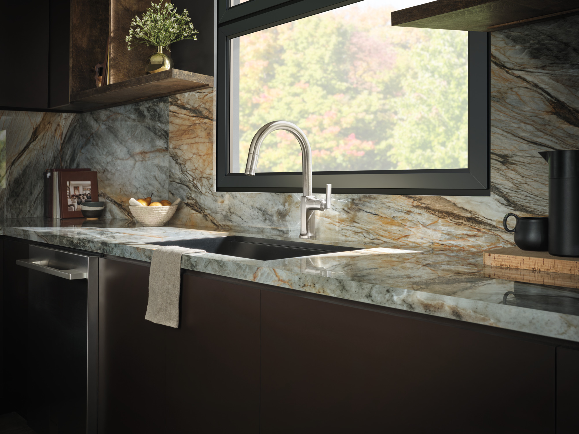 Kintsu® | Pull-Down Faucet with Arc Spout - Less Handle