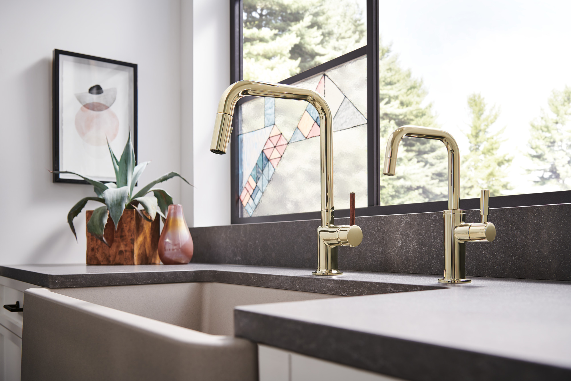 Odin® | Pull-Down Faucet with Square Spout - Less Handle