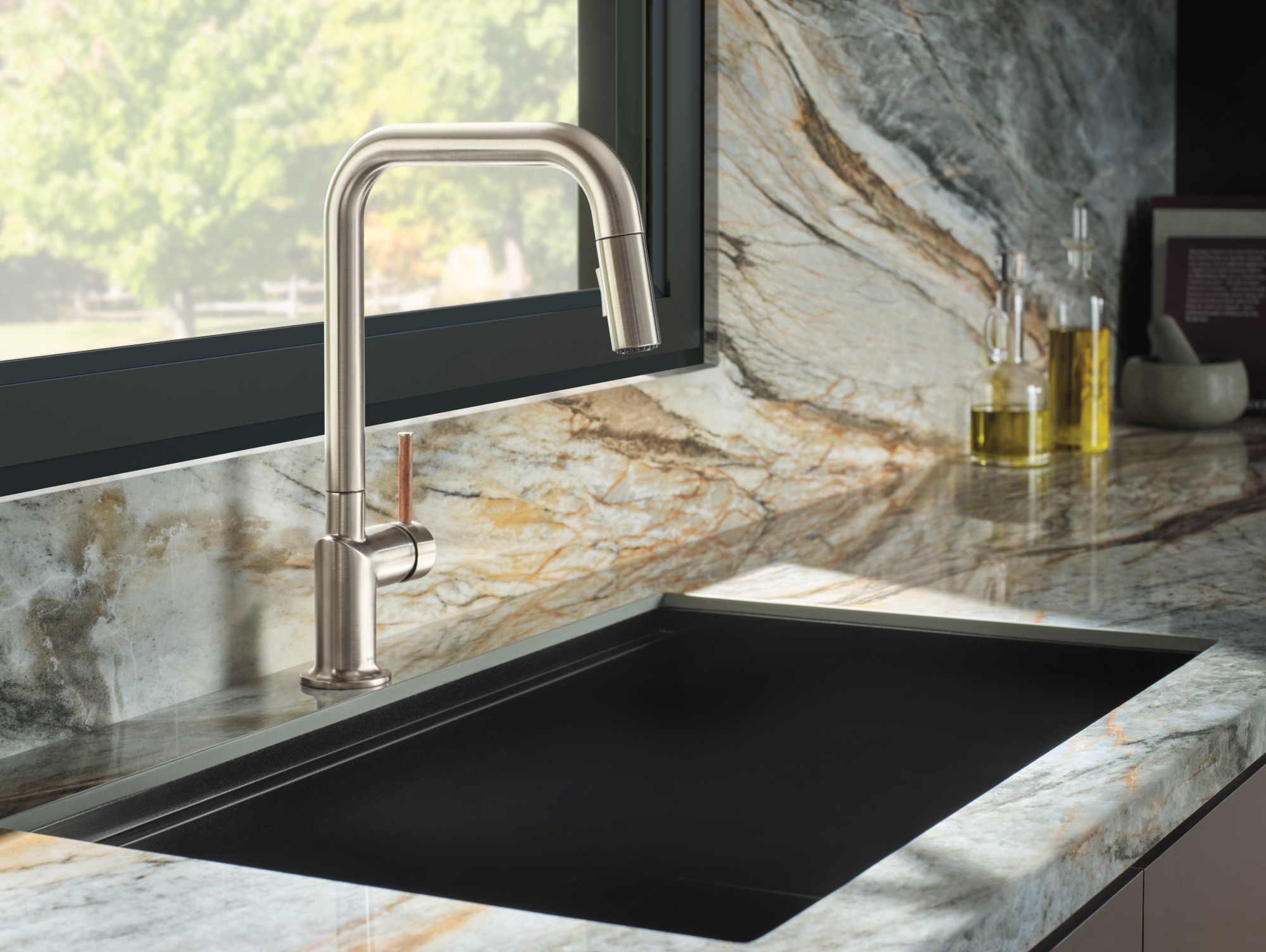 Odin® | Pull-Down Faucet with Square Spout - Less Handle