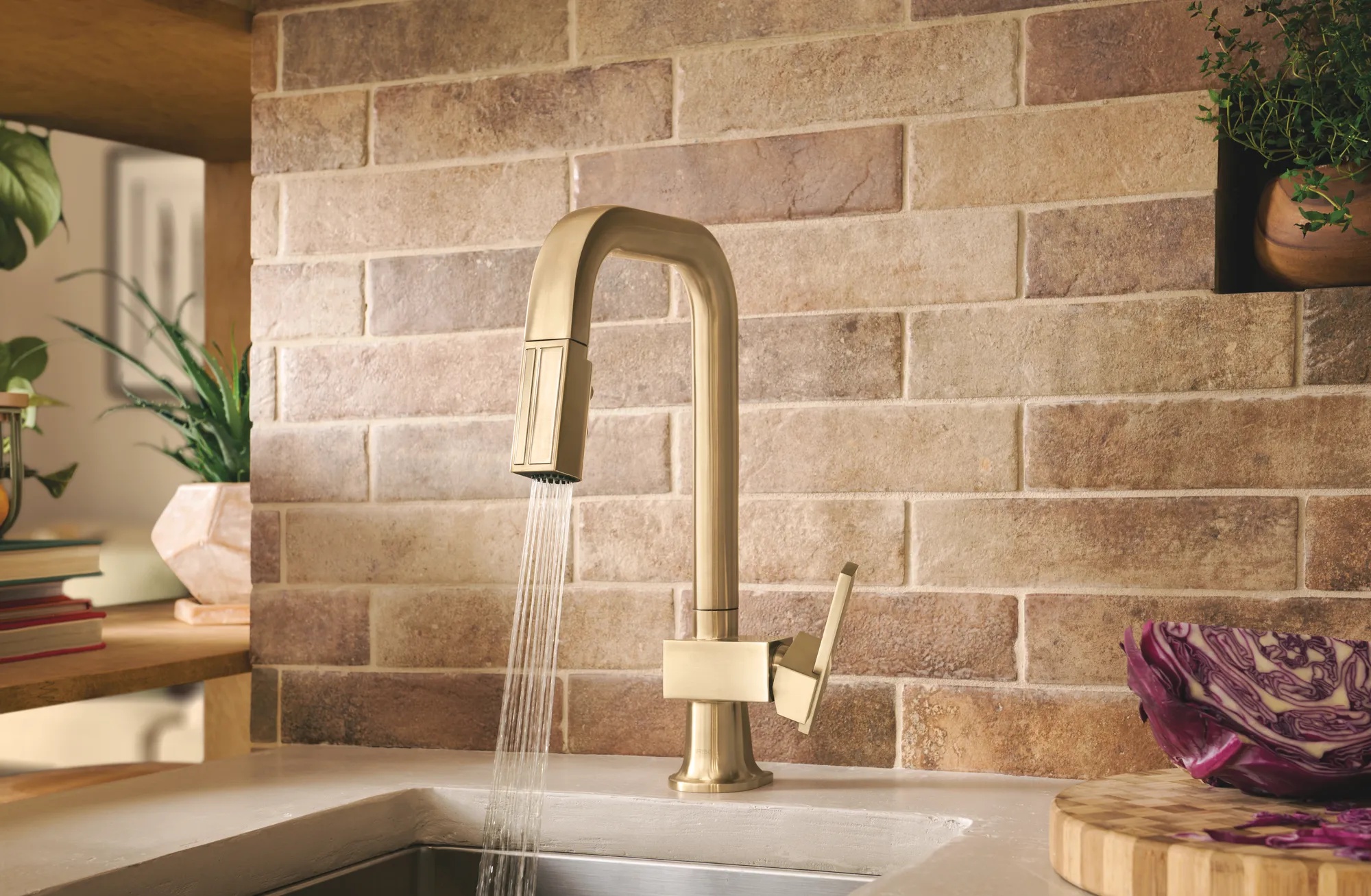 Frank Lloyd Wright® Kitchen Collection by Brizo® | Pull-Down Prep