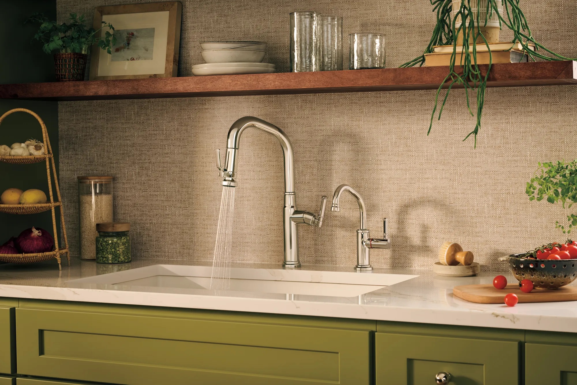 Faircroft™ | Pull-Down Prep Faucet with Angled Spout - Less Handle