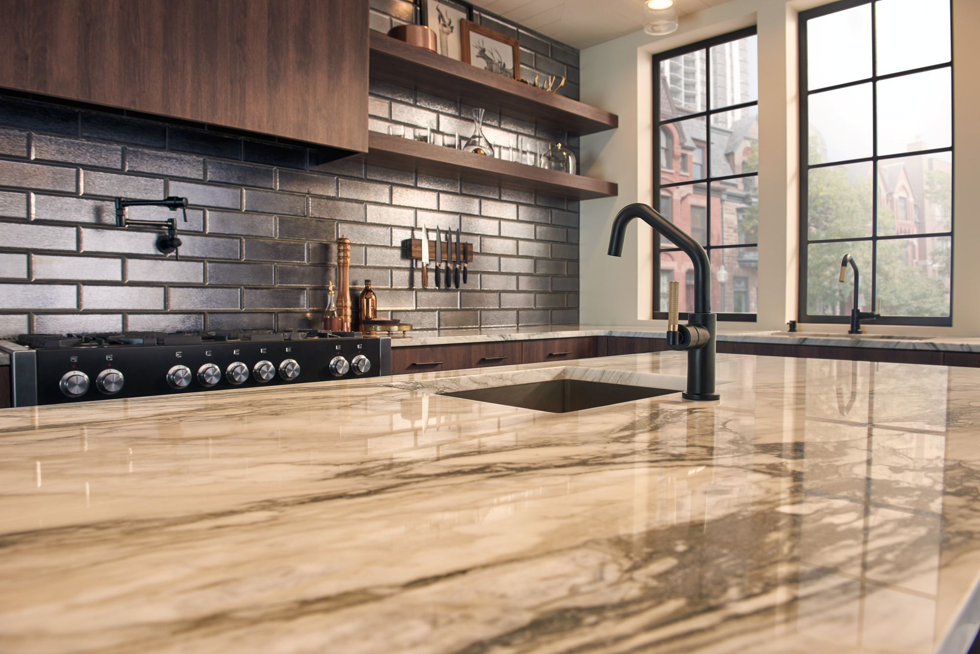 Litze® | Bar Faucet with Angled Spout and Knurled Handle Kit