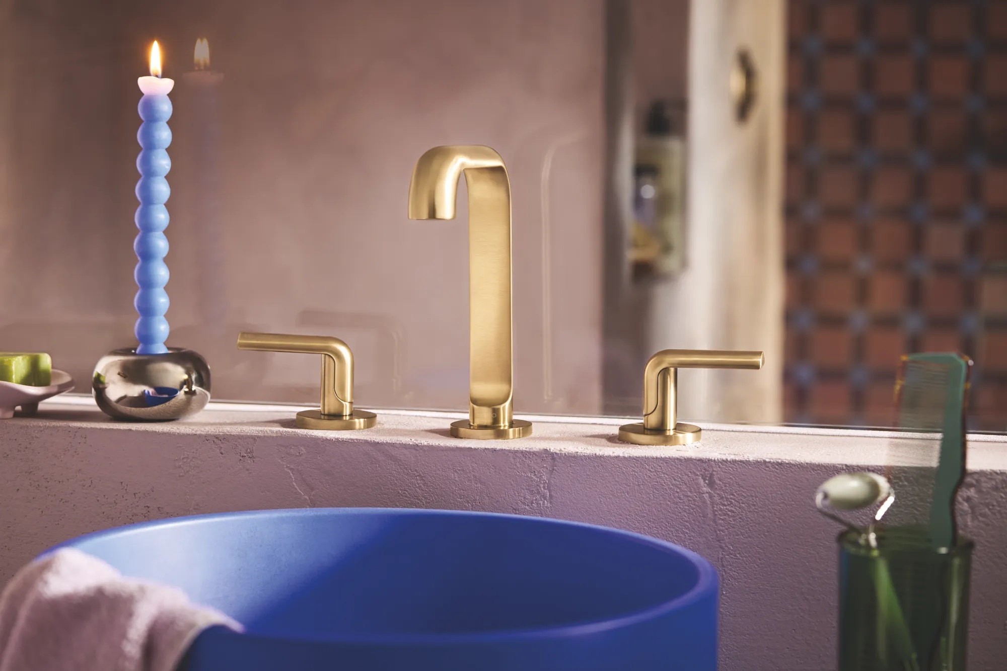 BASIC BREX ワンポイントフーディー（GOLDリフ）　Lサイズ Roccesco™ | Widespread Lavatory Faucet with Square Spout - Less