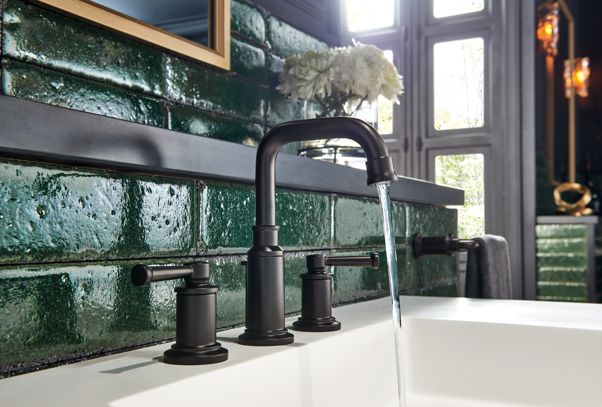 Atavis® | Widespread Lavatory Faucet - Less Handles