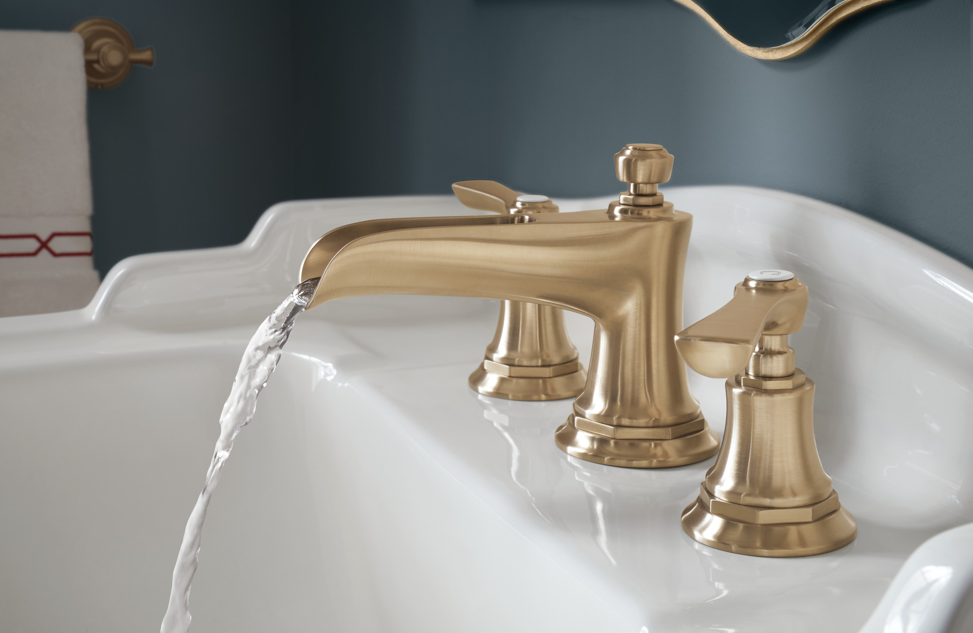 ルヴィ 3点セット Rook® | Widespread Lavatory Faucet with Channel Spout - Less