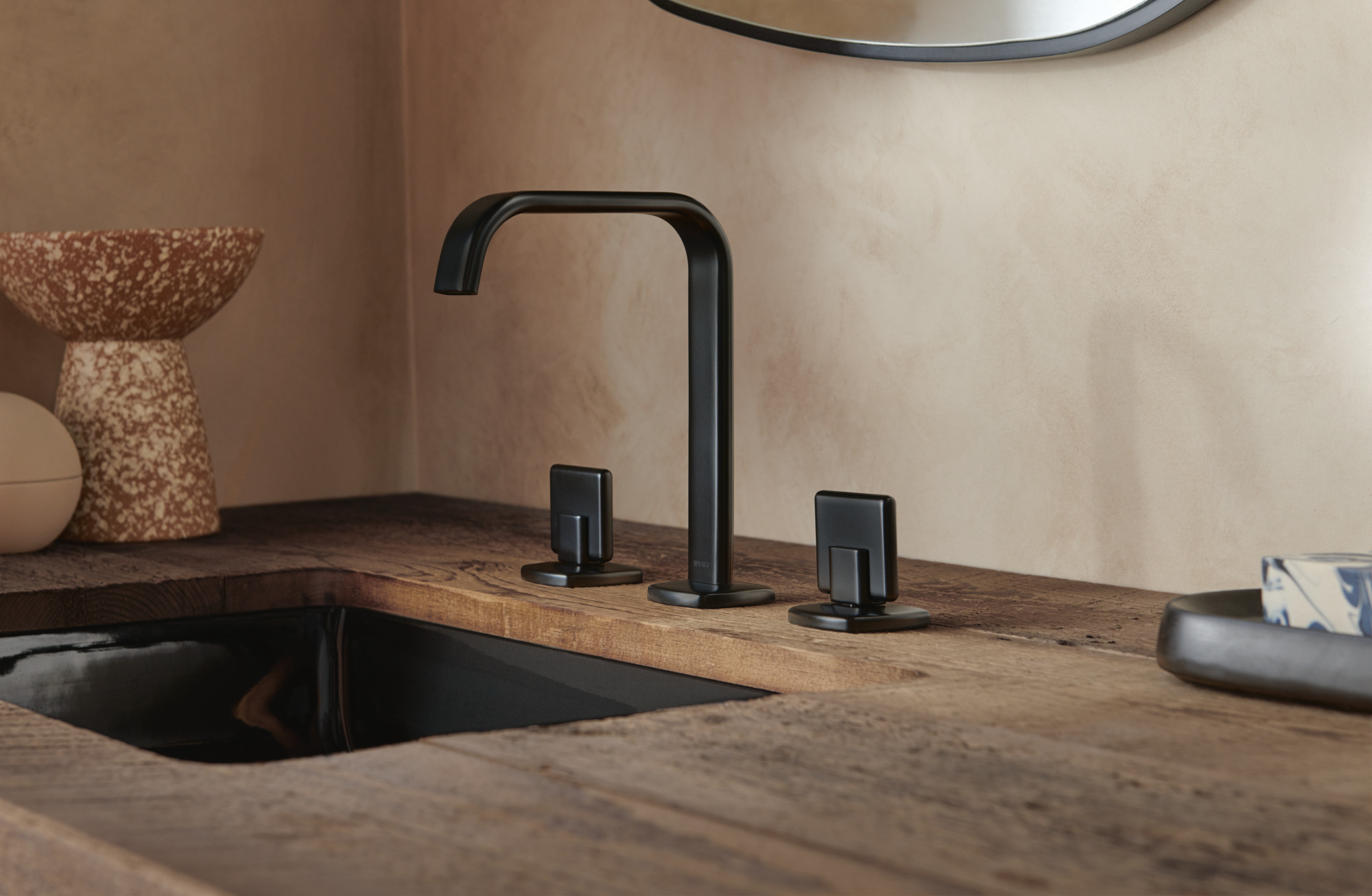 Allaria® | Widespread Lavatory Faucet with Square Spout - Less Handles