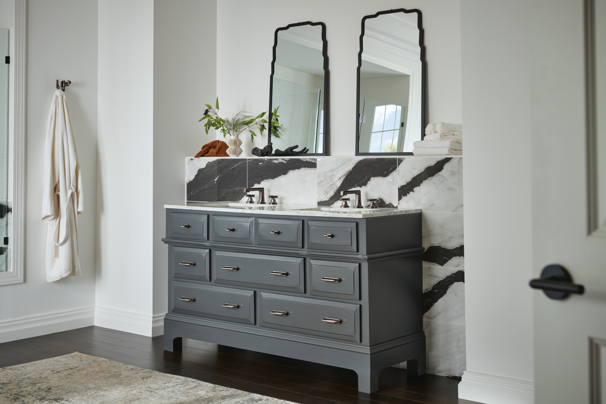 Levoir® | Widespread Lavatory Faucet With Low Spout - Less Handles