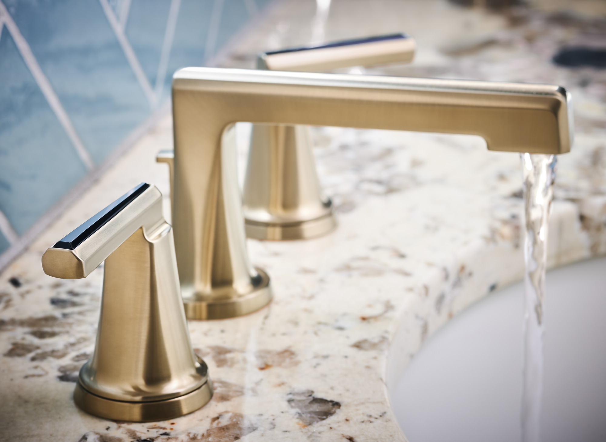 Levoir® | Widespread Lavatory Faucet with Low Spout - Less Handles