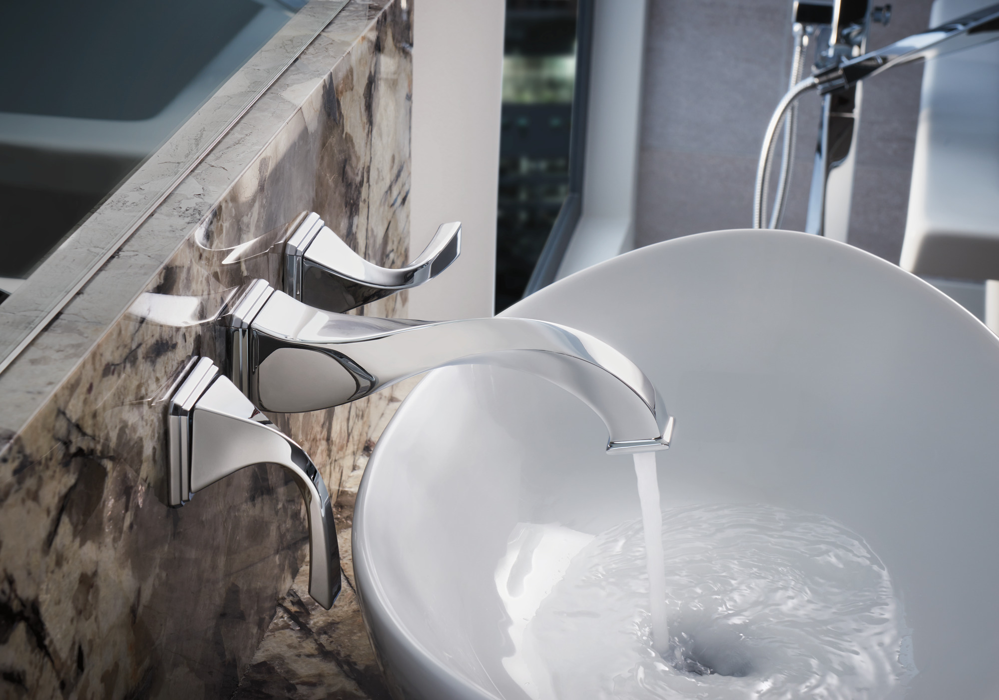 Virage® | Two-Handle Wall Mount Lavatory Faucet 1.5 GPM