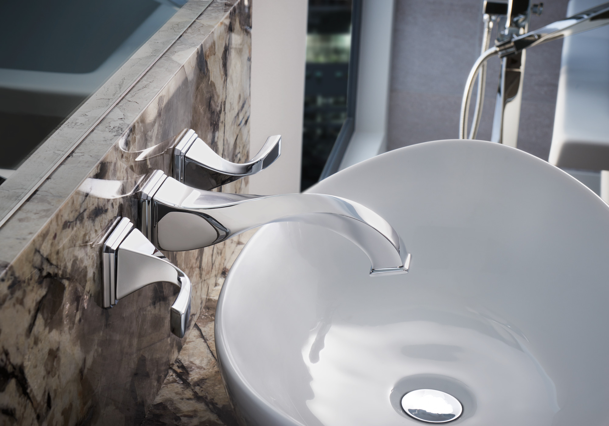 Virage® | Two-Handle Wall Mount Lavatory Faucet 1.5 GPM