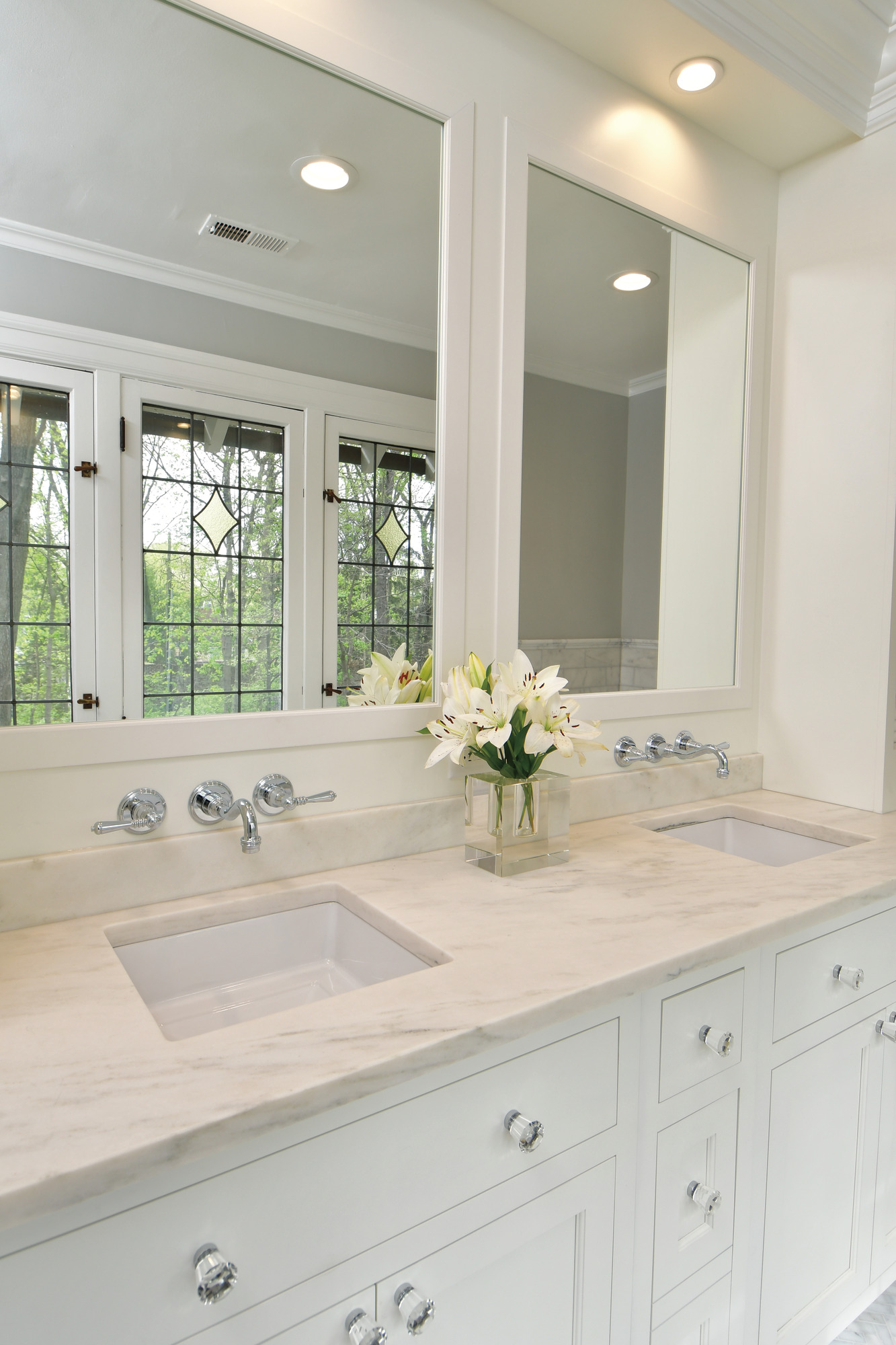 Tresa® | Two-Handle Wall Mount Lavatory Faucet with Lever Handles