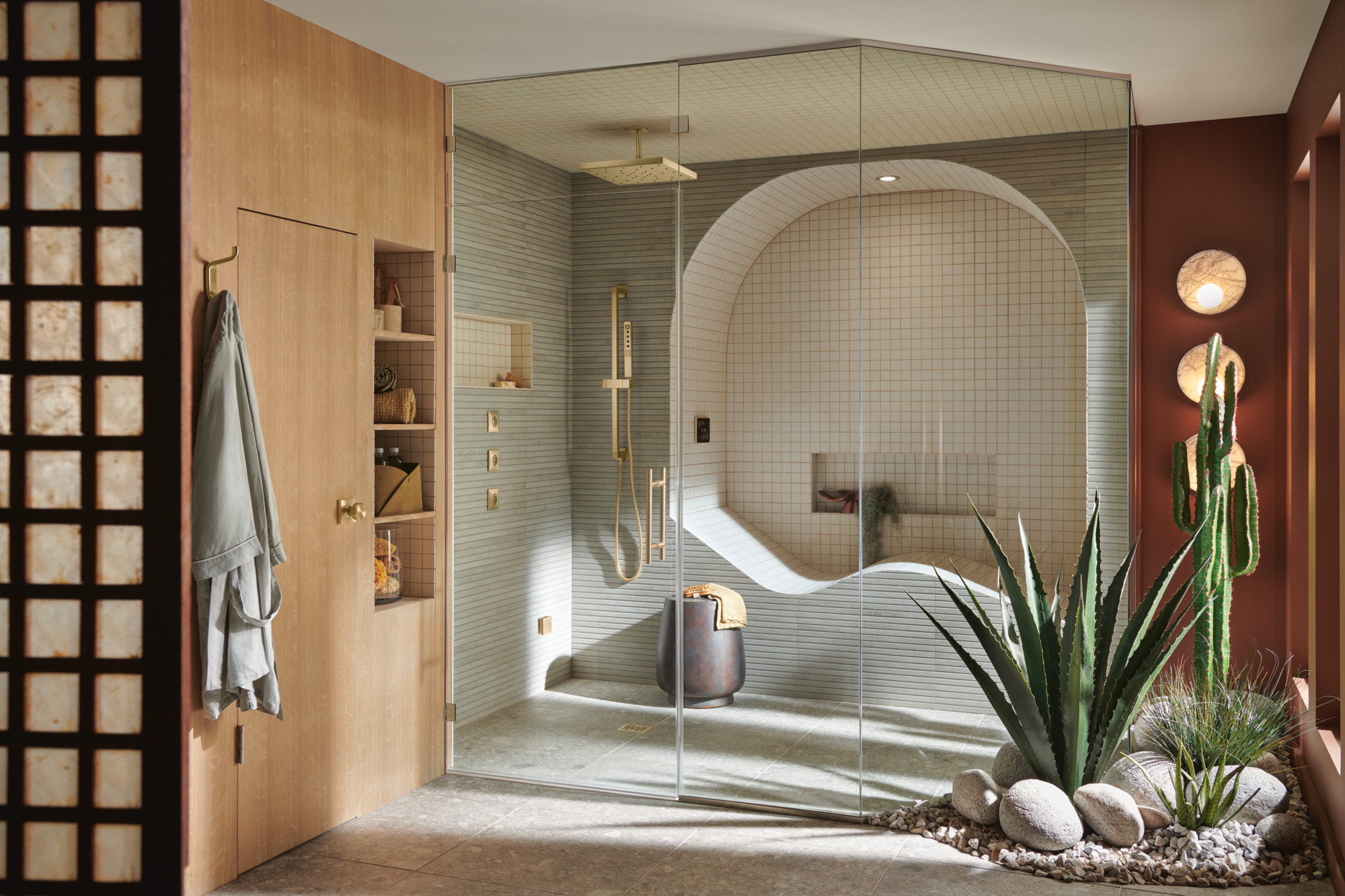 Essential™ Shower Series | Linear Square Slide Bar With Hose