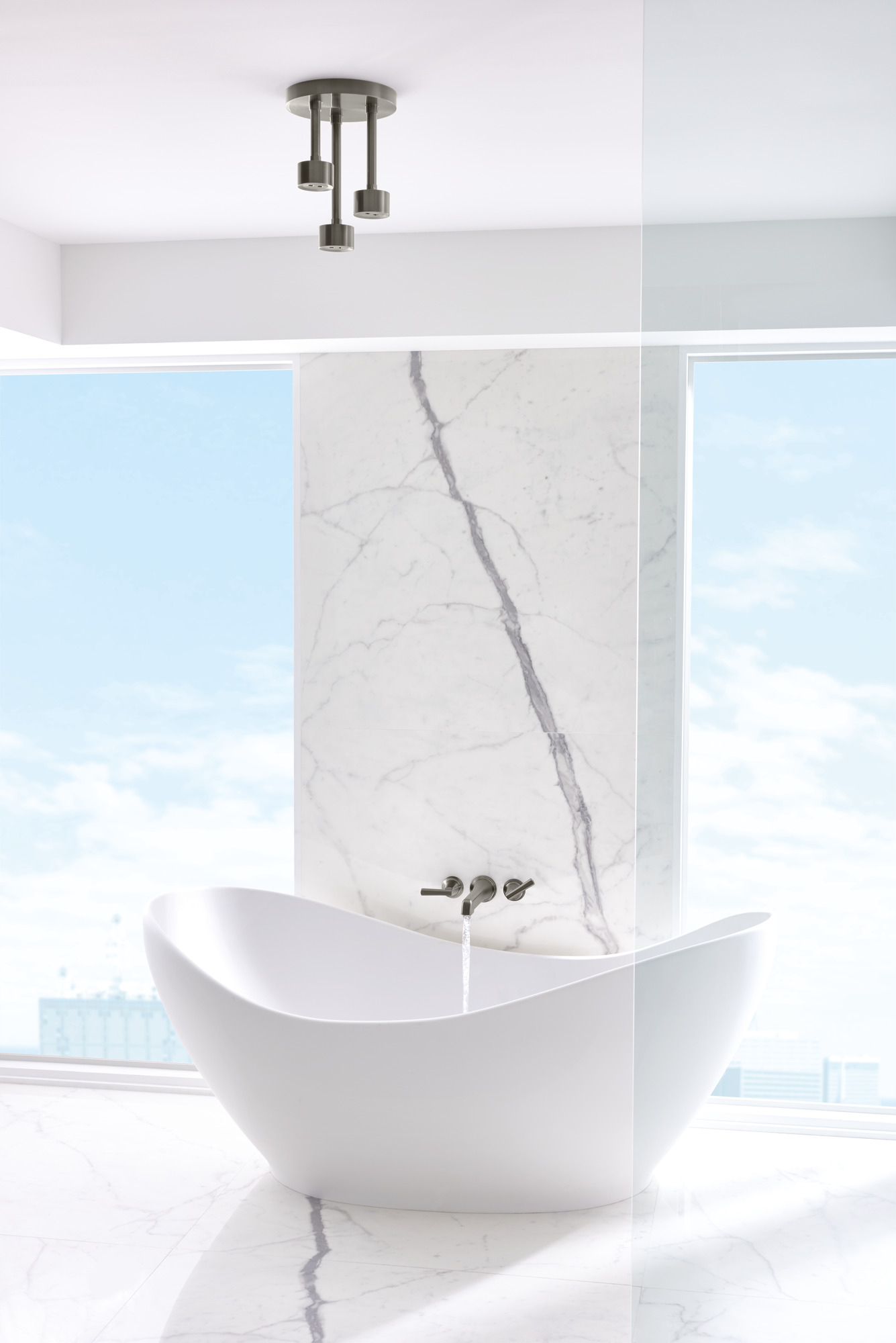 Levoir® | Two-Handle Wall Mount Tub Filler - Less Handles