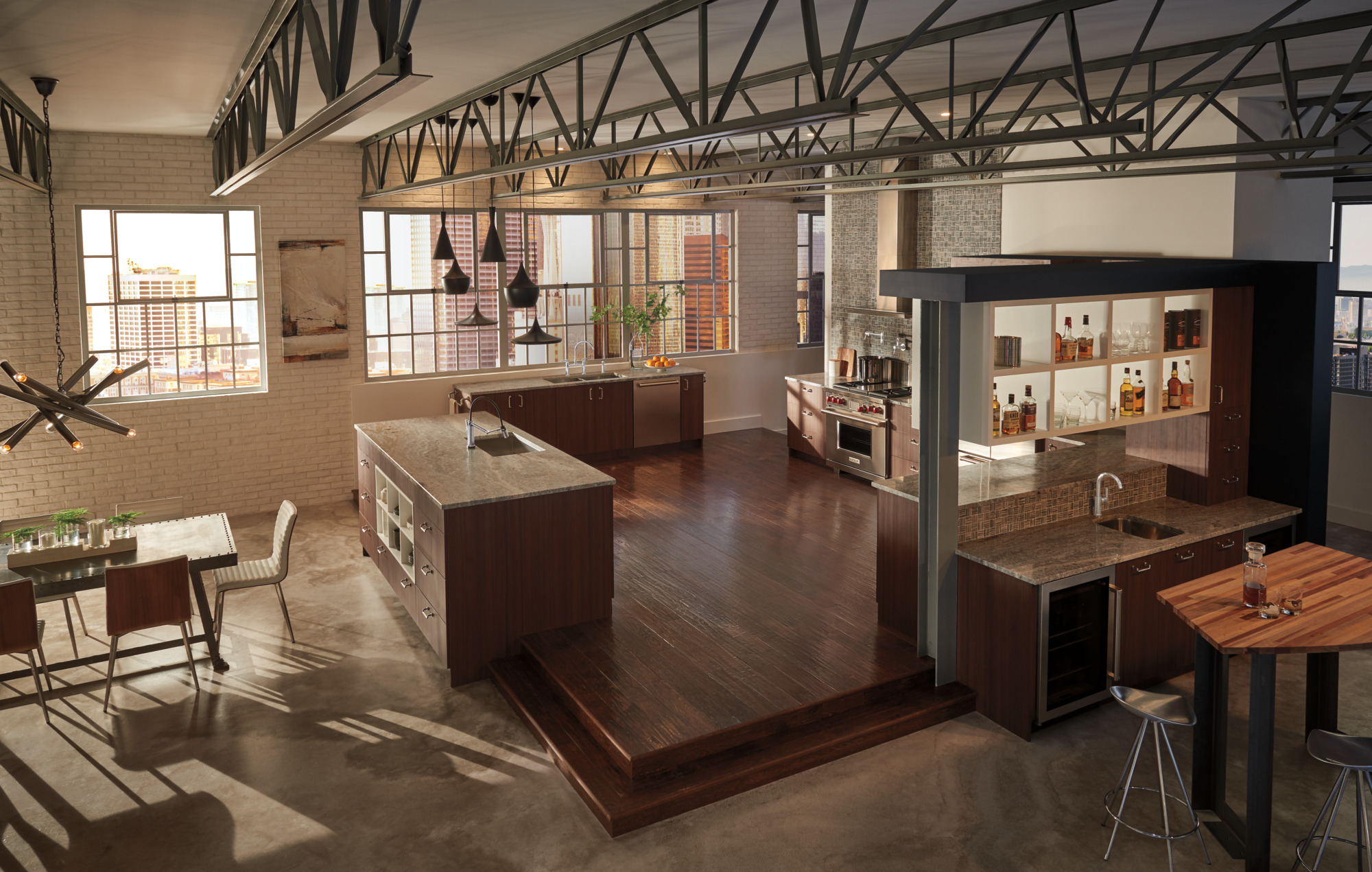 Litze® | Bridge Faucet with Arc Spout and Knurled Handle