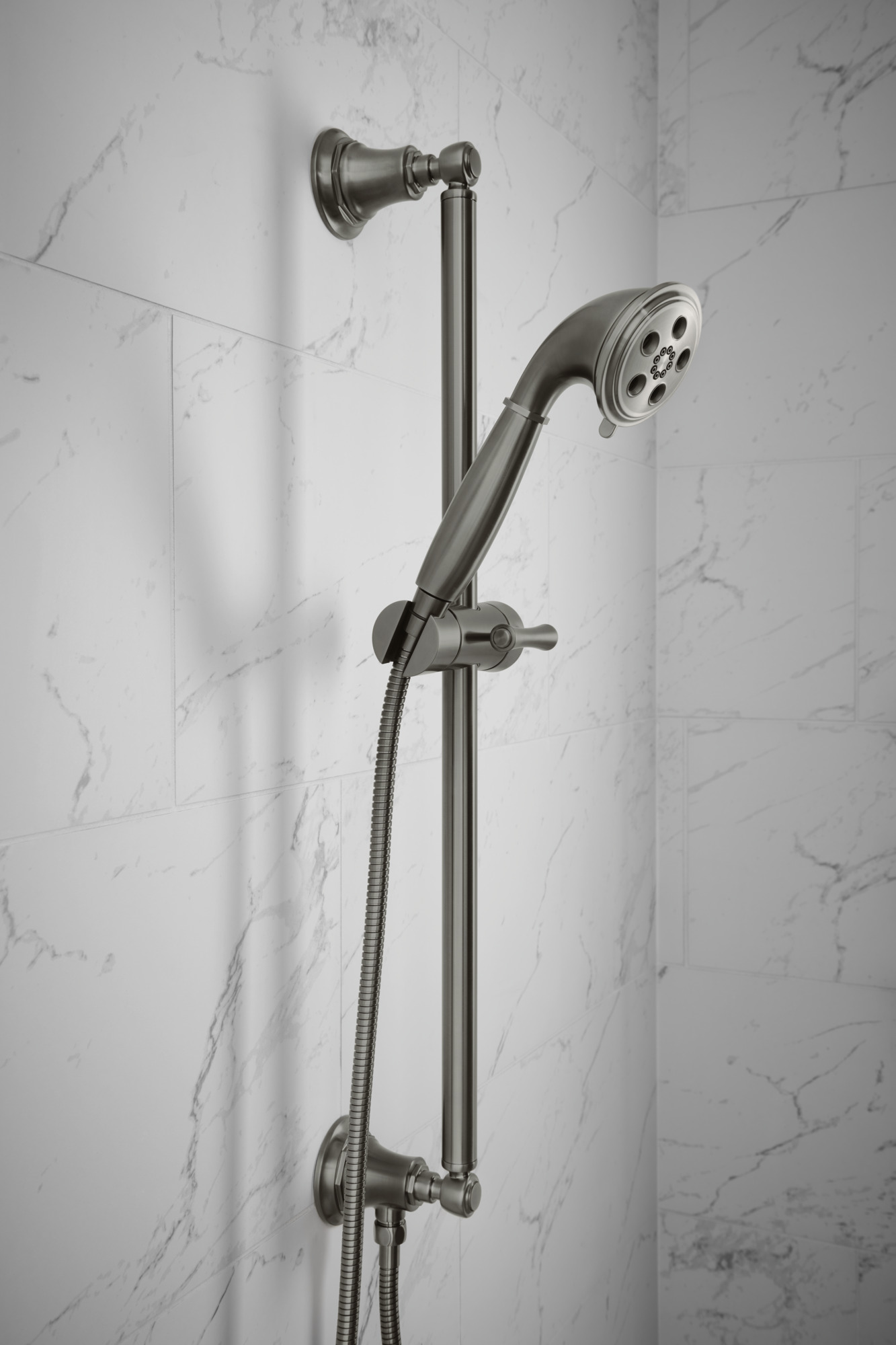 Essential™ Shower Series | Classic Round Slide Bar With Hose