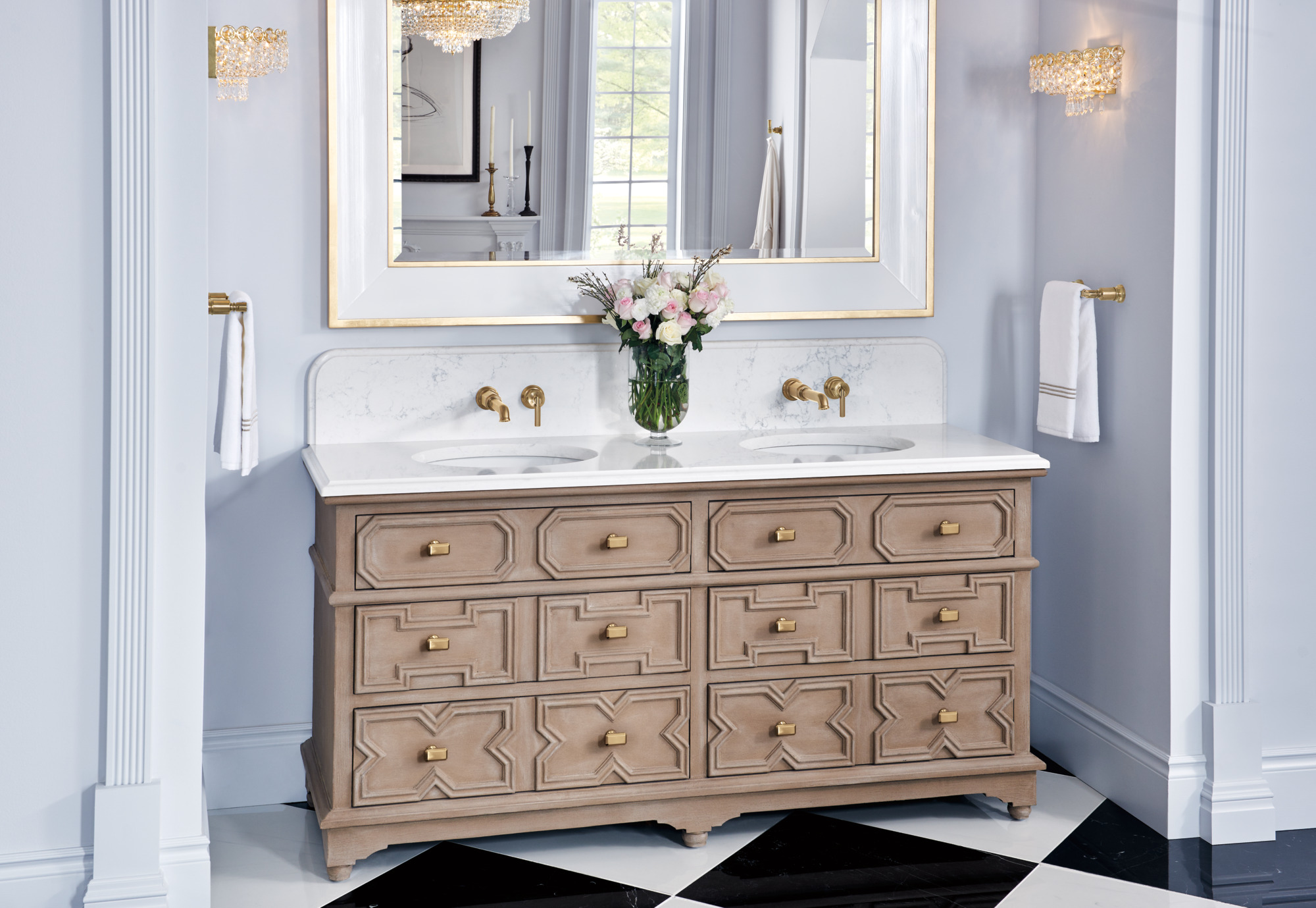 Invari® | Two-Hole, Single-Handle Wall Mount Lavatory Faucet