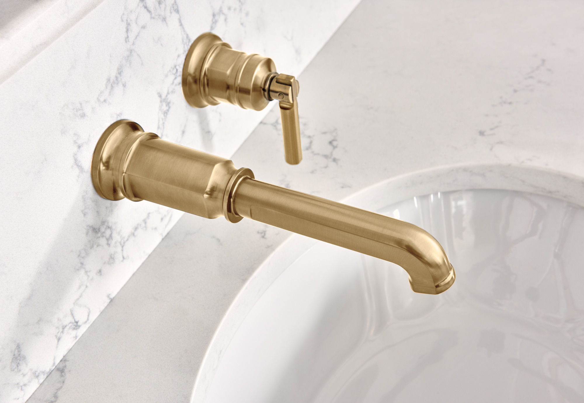 Invari® | Two-Hole, Single-Handle Wall Mount Lavatory Faucet