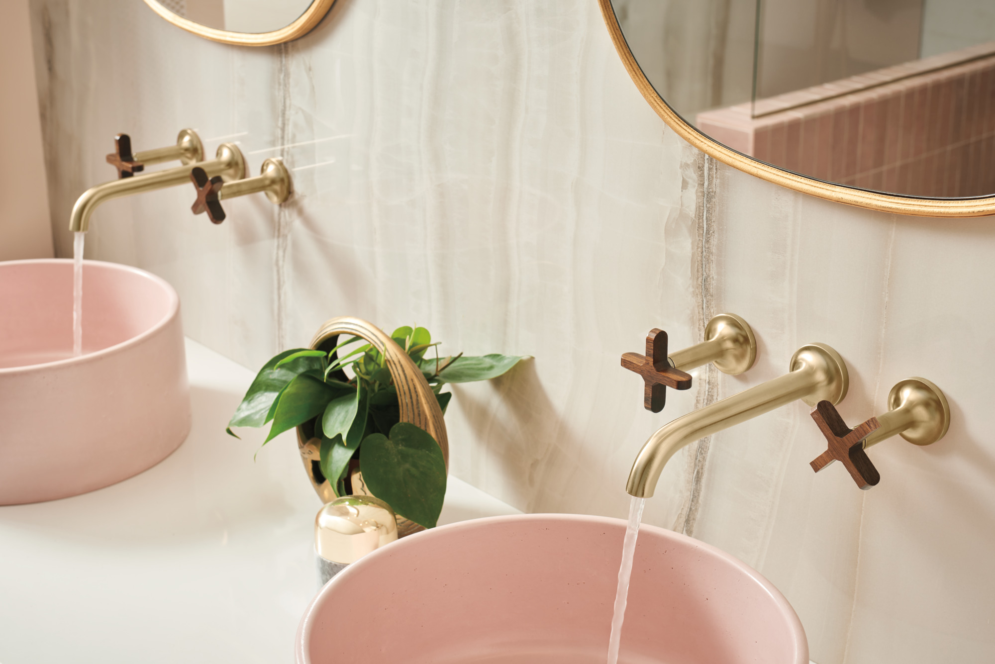 Odin® | Two-Handle Wall Mount Lavatory Faucet - Less Handles