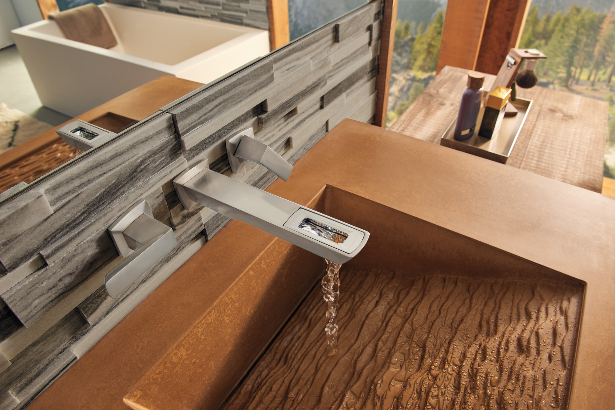 Vettis® | Two-Handle Wall Mount Lavatory Faucet With Open-Flow