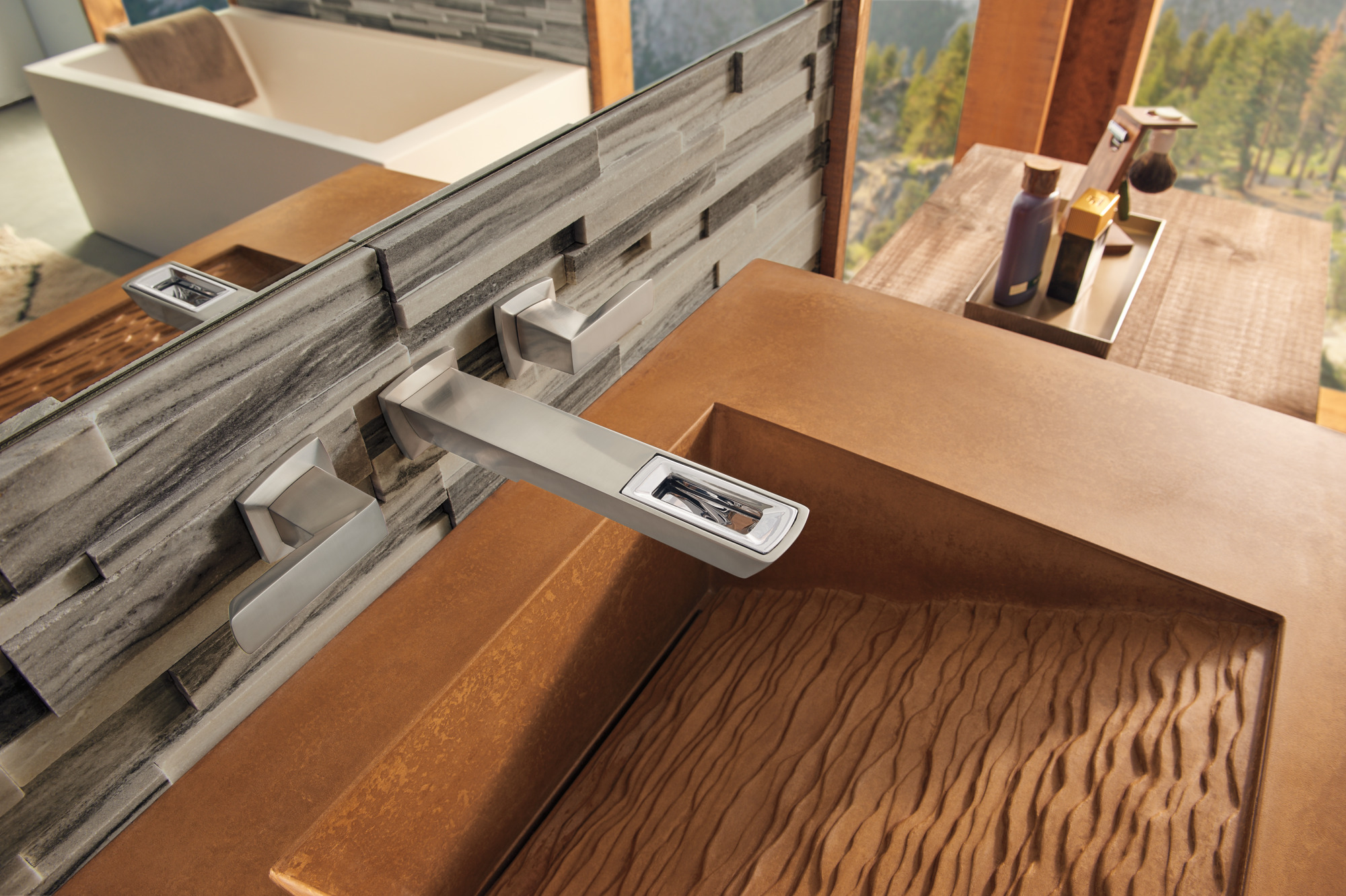 Vettis® | Two-Handle Wall Mount Lavatory Faucet With Open-Flow