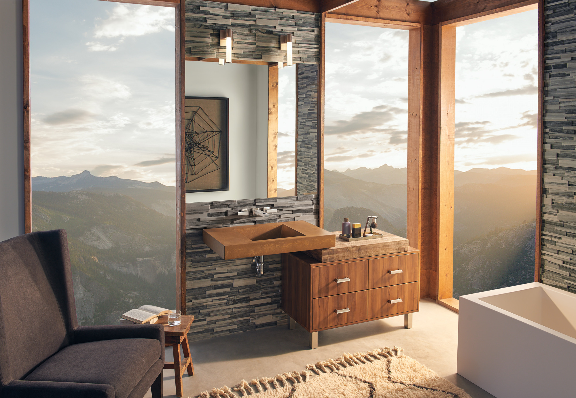 Vettis® | Two-Handle Wall Mount Lavatory Faucet With Open-Flow