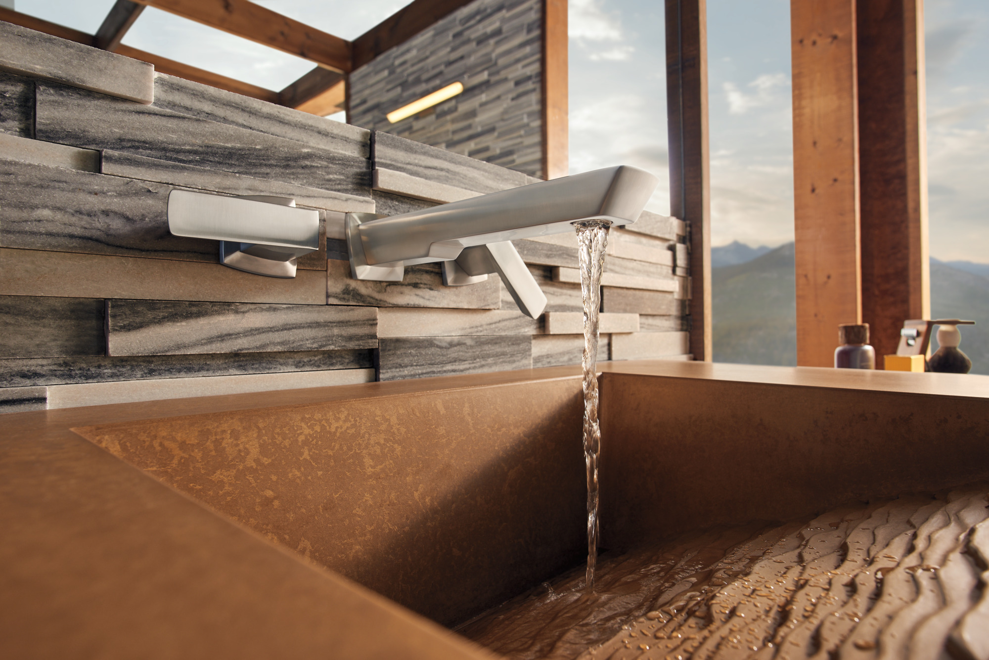 Vettis® | Two-Handle Wall Mount Lavatory Faucet With Open-Flow