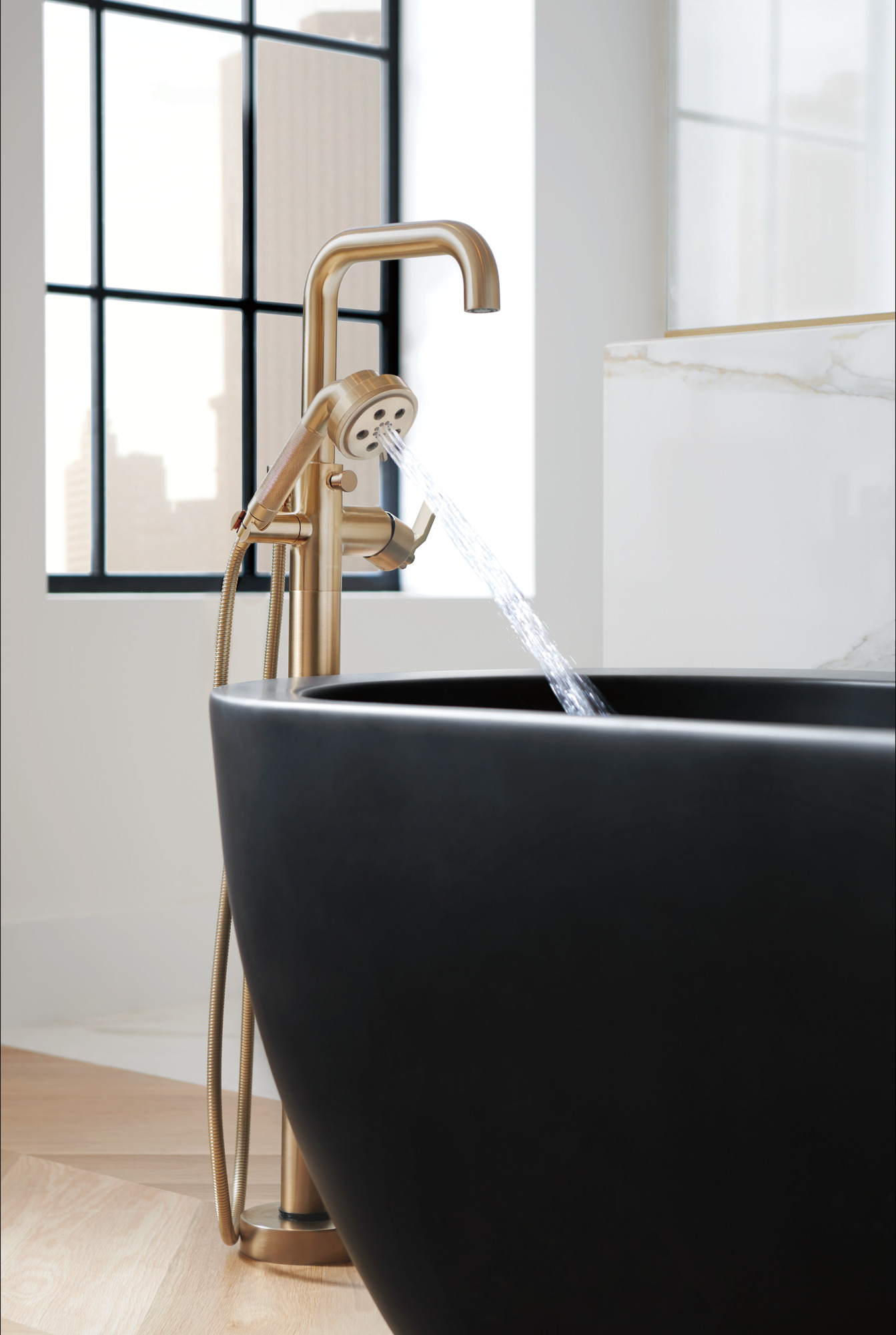 Litze® | Single-Handle Freestanding Tub Filler - Less Handle