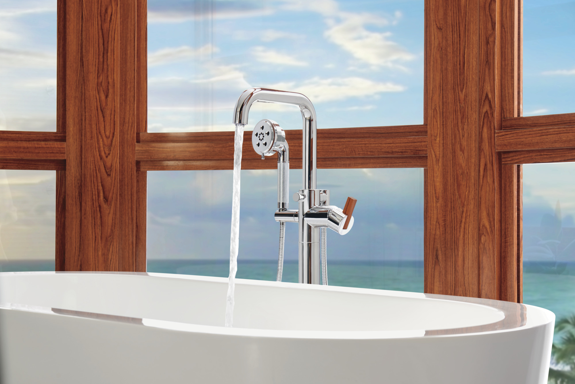 Litze® | Single-Handle Freestanding Tub Filler - Less Handle
