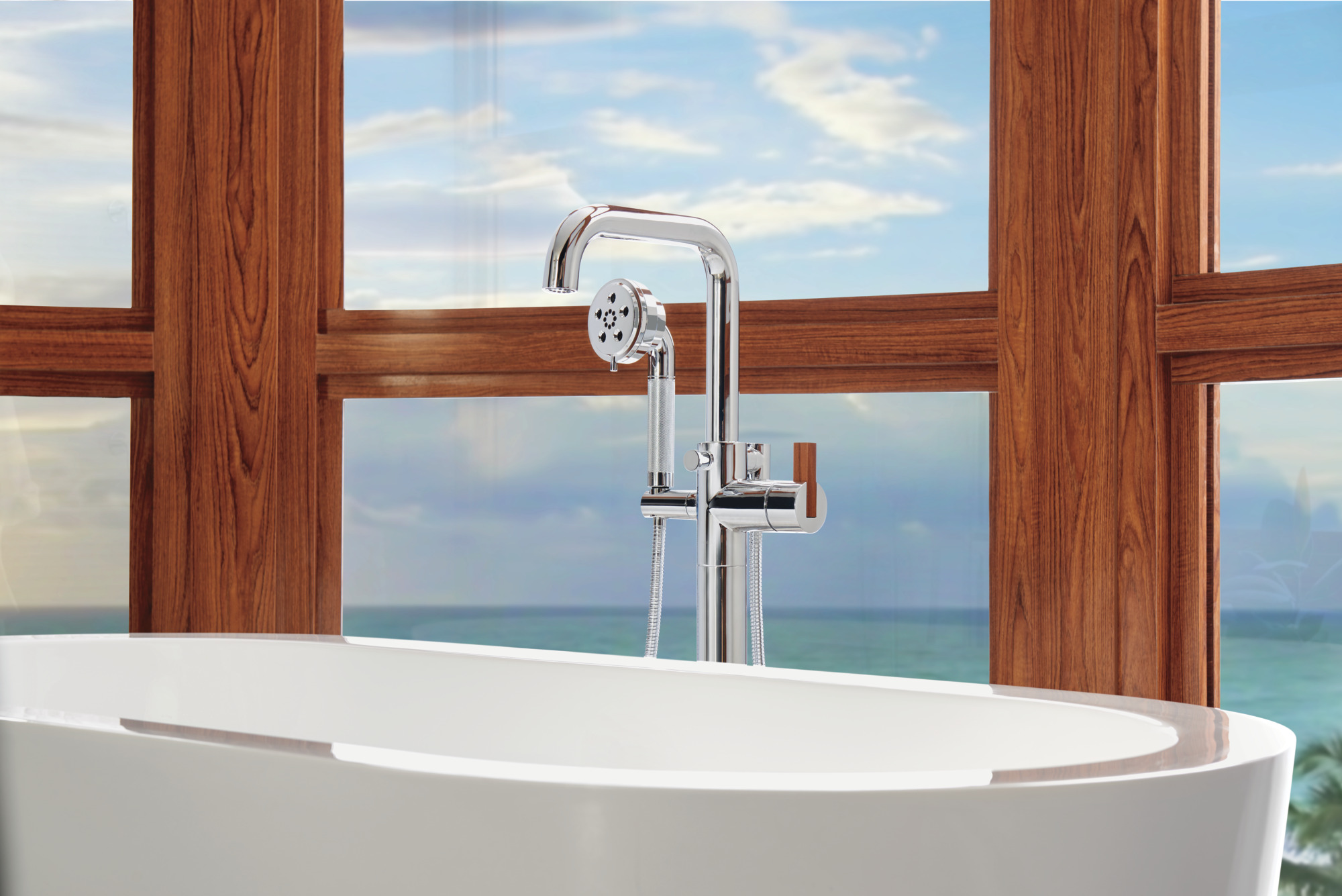 Litze® | SINGLE-HANDLE FREESTANDING TUB FILLER - Less Handle