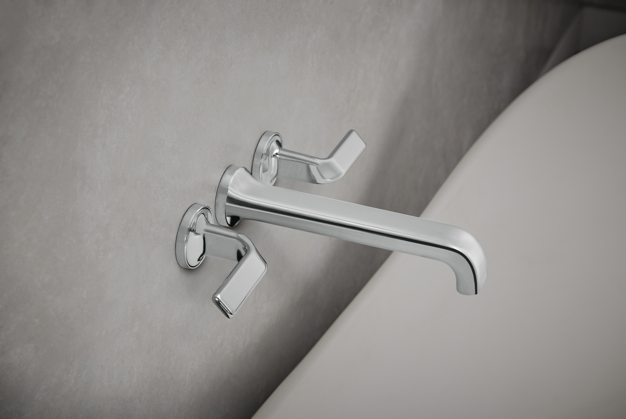 Allaria® | Two-Handle Wall Mount Tub Filler - Less Handles