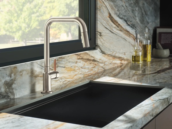 Odin® | Pull-Down Faucet with Square Spout - Less Handle