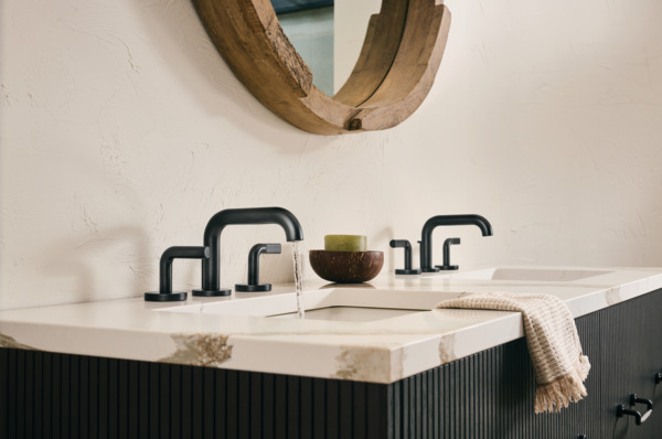 Litze® | Widespread Lavatory Faucet With Low Spout - Less Handles