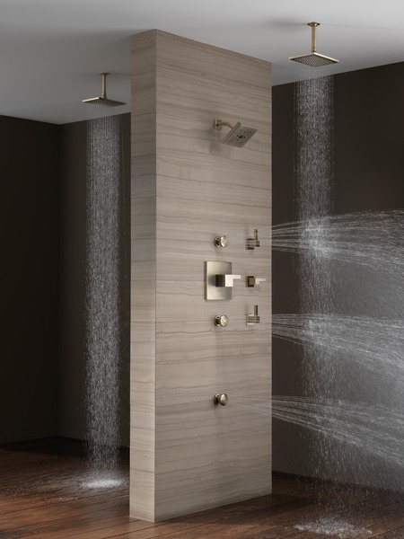 Essential™ Shower Series | 5” Linear Square H2Okinetic® Single