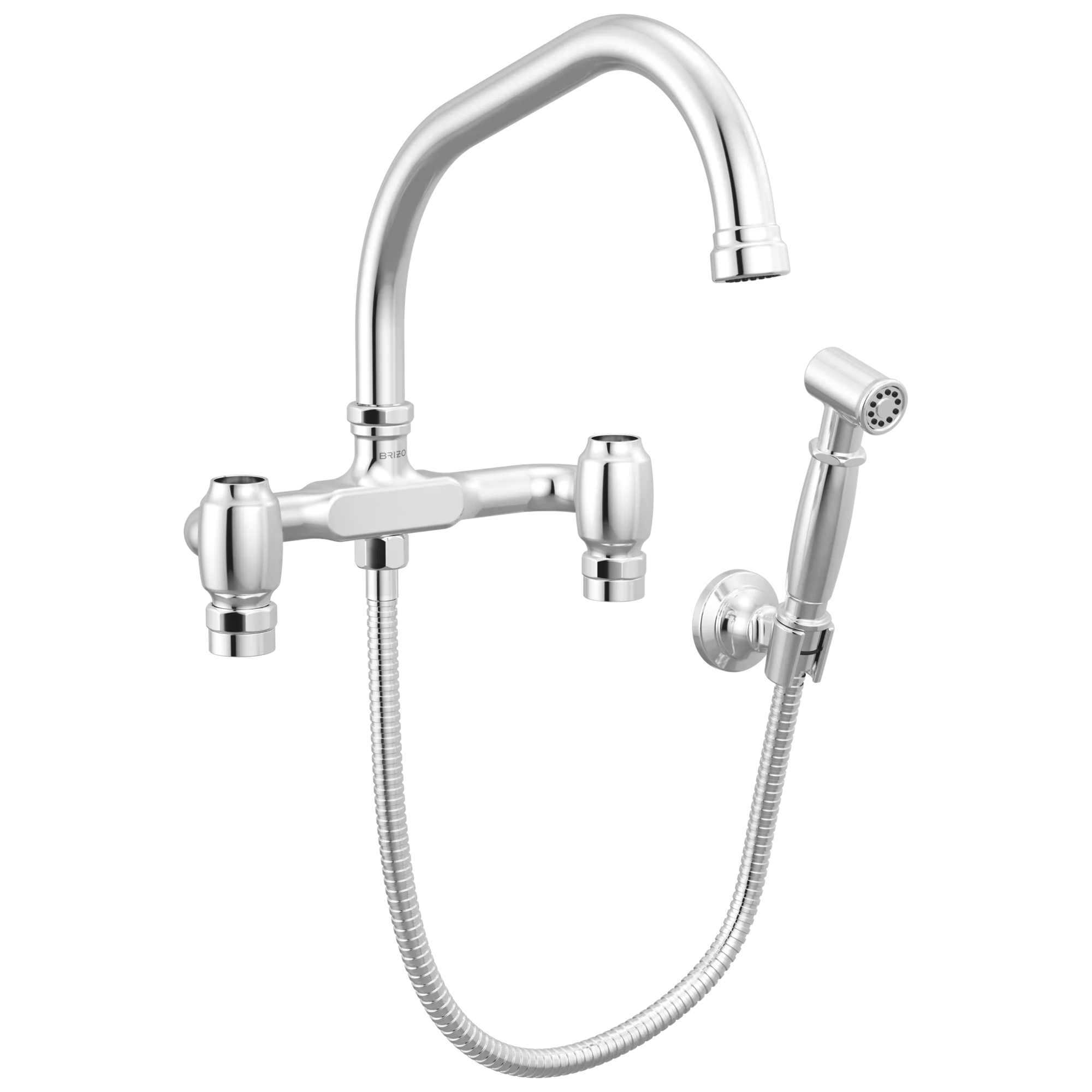 Faircroft™ | Wall Mount Bridge Faucet with Angled Spout and Side