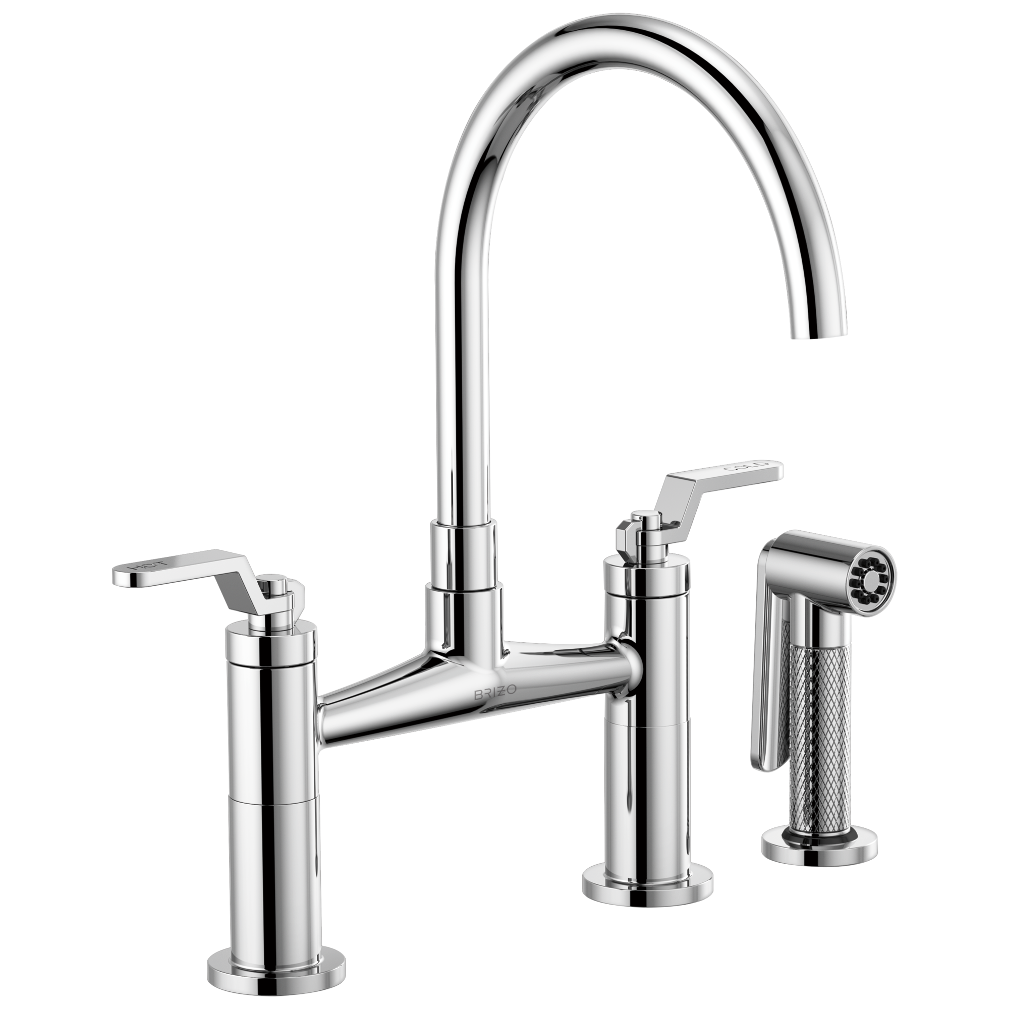 Litze® | Bridge Faucet with Arc Spout and Industrial Handle