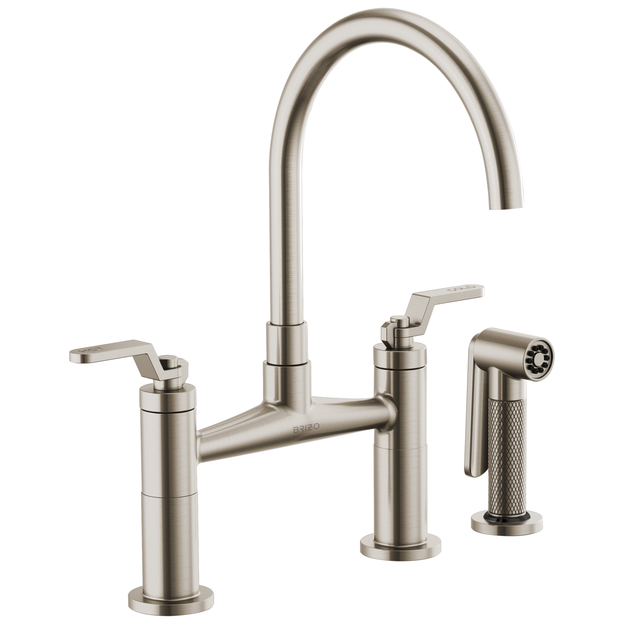 Litze Bridge Faucet with Arc Spout and Industrial Handle — image 1