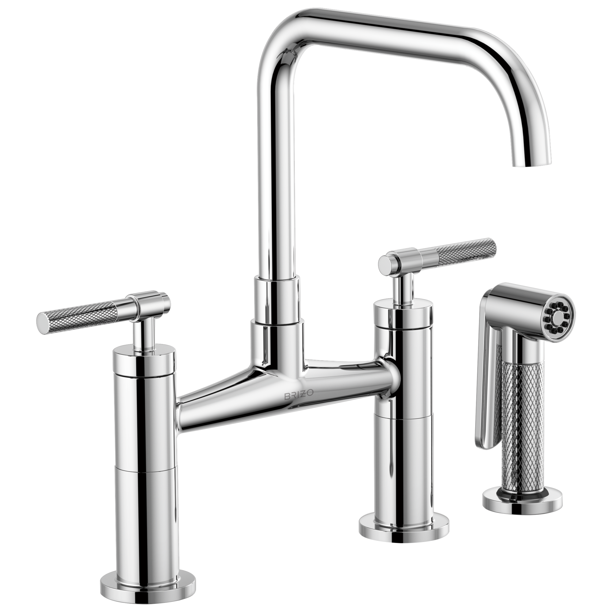 Litze® | Bridge Faucet with Square Spout and Knurled Handle