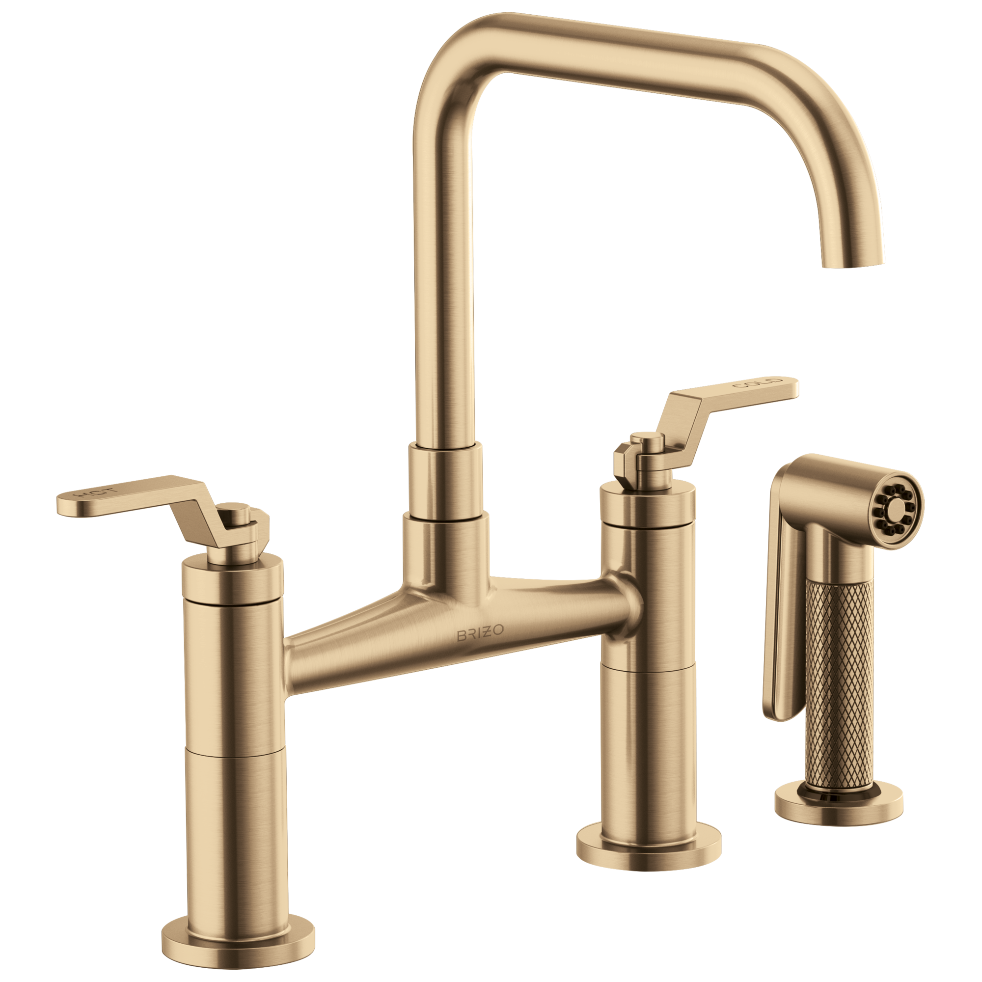 Litze® | Bridge Faucet with Square Spout and Industrial Handle