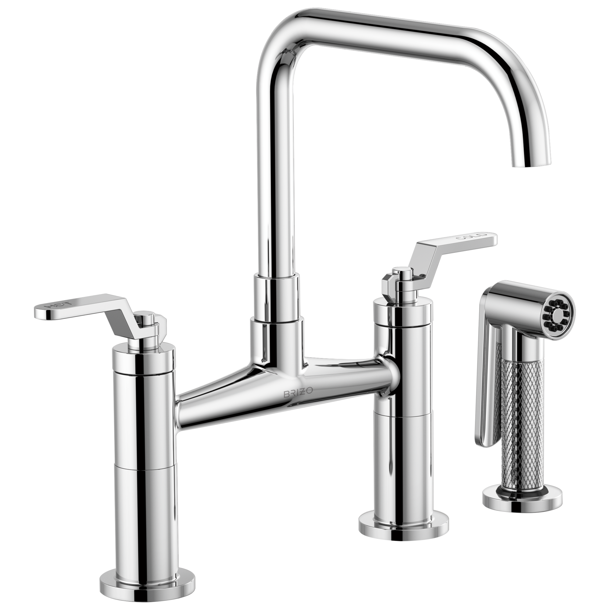 Litze Bridge Faucet with Square Spout and Industrial Handle — image 1