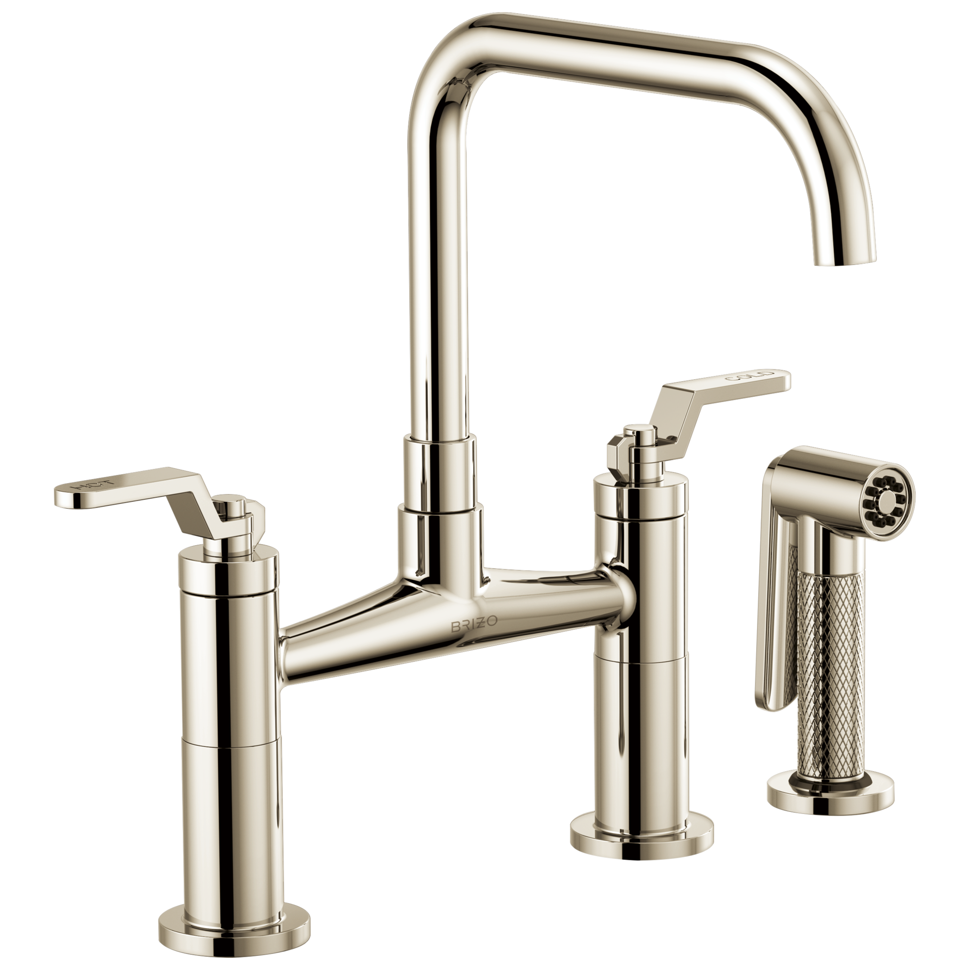 Litze® | Bridge Faucet with Square Spout and Industrial Handle
