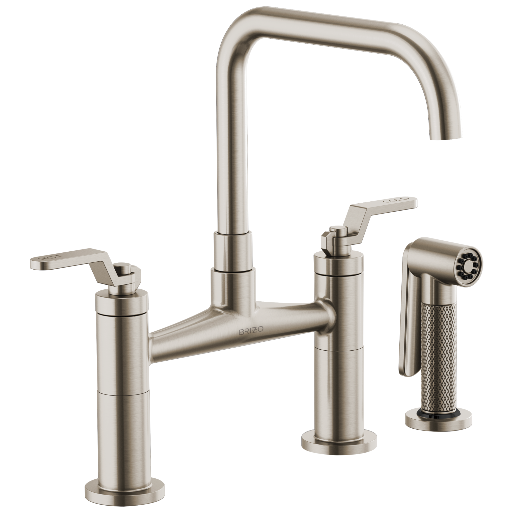 Litze Bridge Faucet with Square Spout and Industrial Handle — image 1