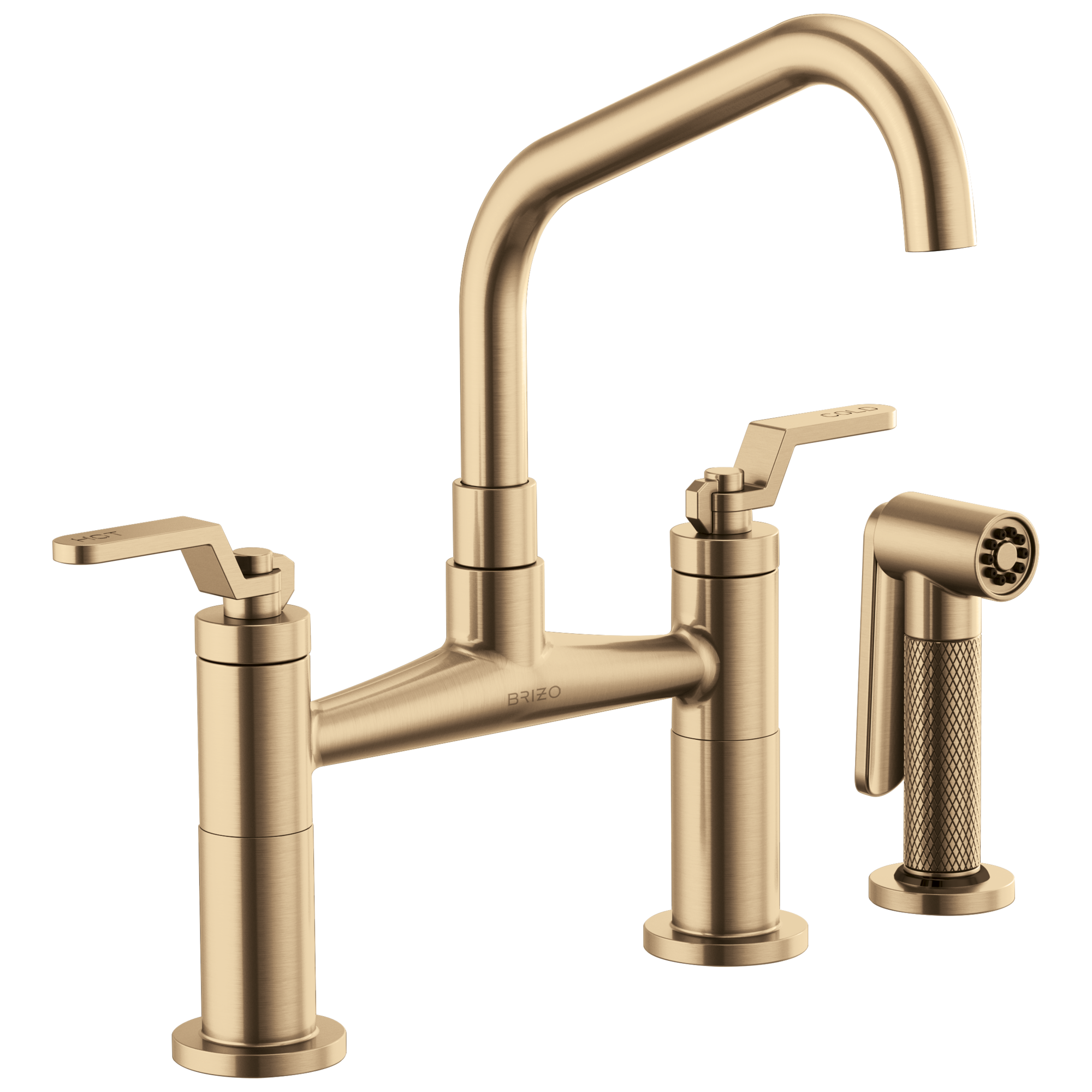 Litze Bridge Faucet with Angled Spout and Industrial Handle — image 1