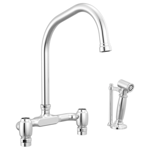 Faircroft™ | Deck Mount Bridge Faucet with Angled Spout and Side
