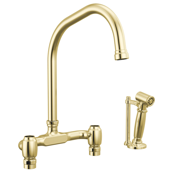 Faircroft™ | Deck Mount Bridge Faucet with Angled Spout and Side